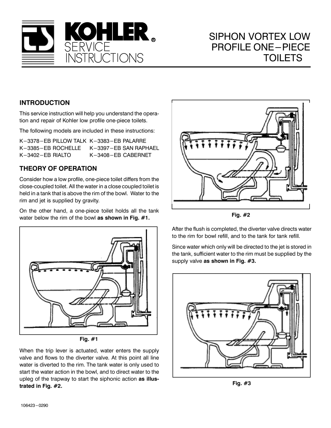 Kohler K-3378-EB, K-3385-EB, K-3402-EB manual Introduction, Theory of Operation 