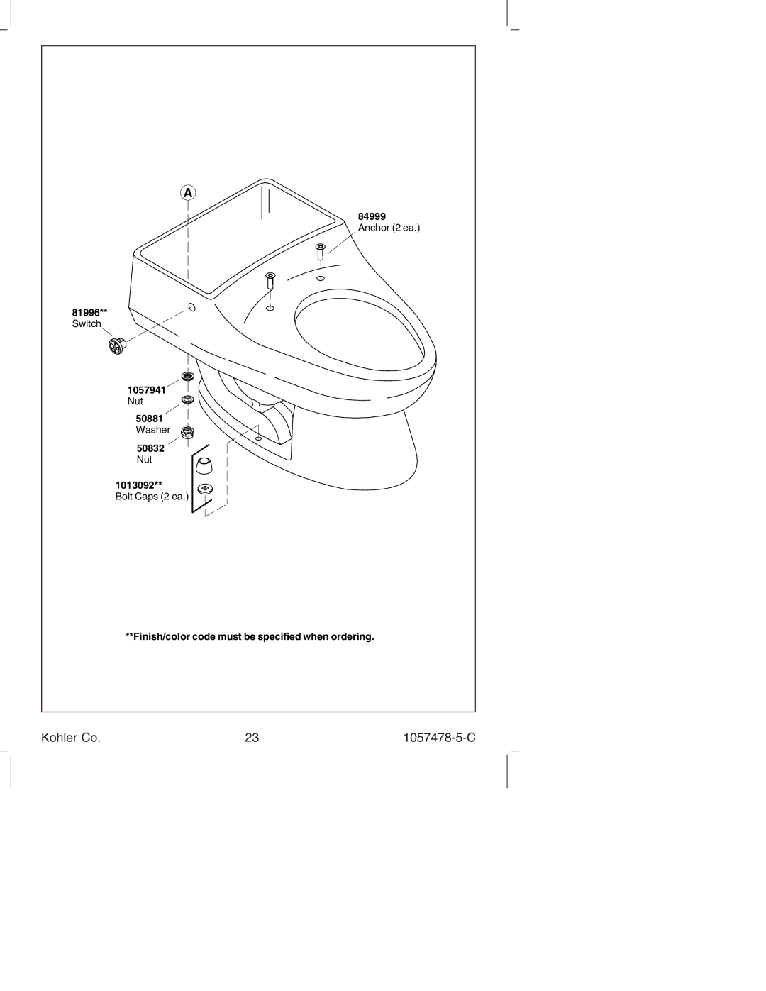 Kohler K-3393 manual 84999 