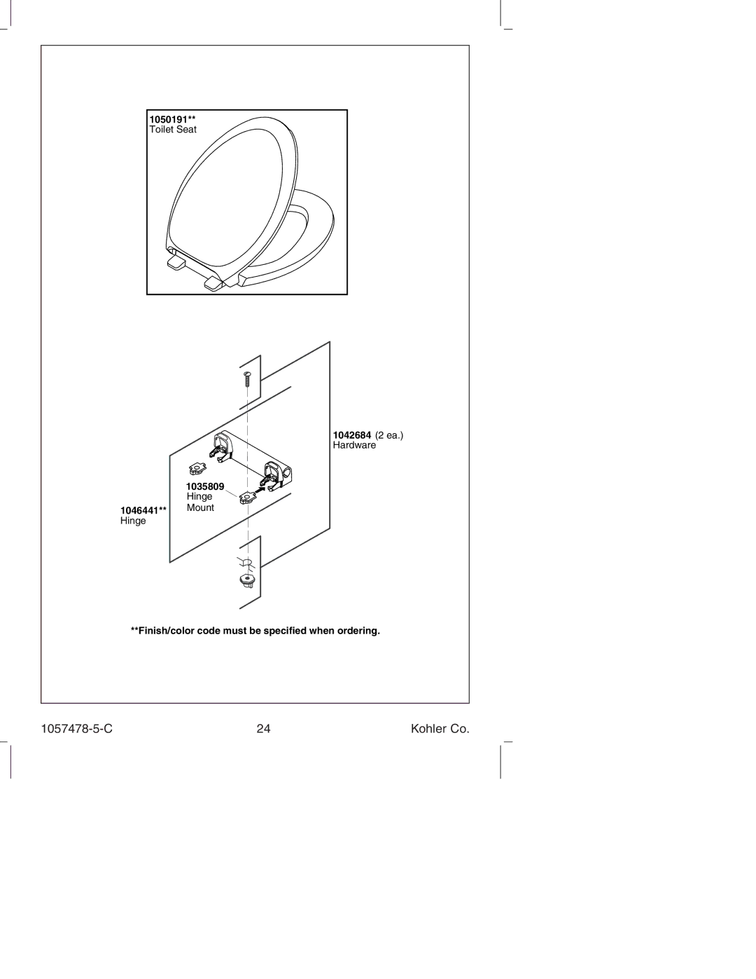 Kohler K-3393 manual 1050191 