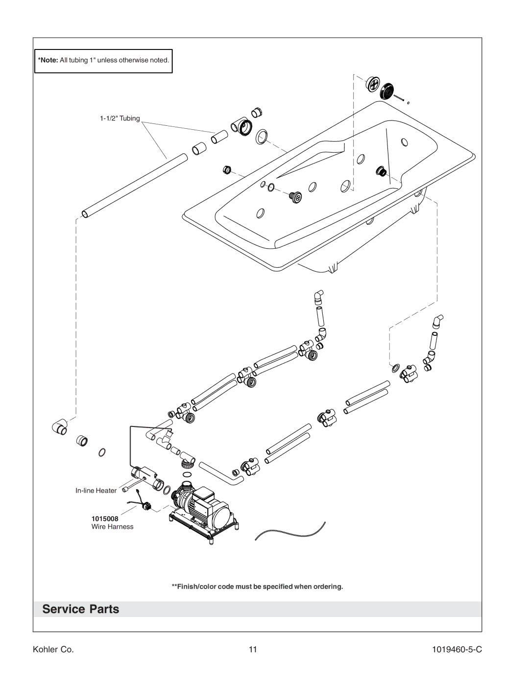 Kohler K-812-H2 manual Service Parts 