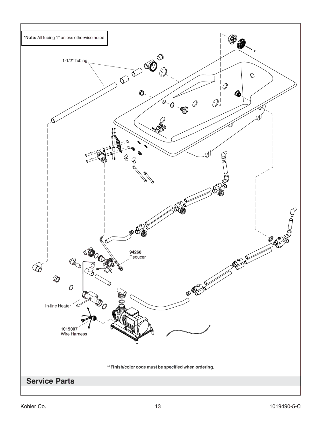 Kohler K-812-N1 manual Service Parts 