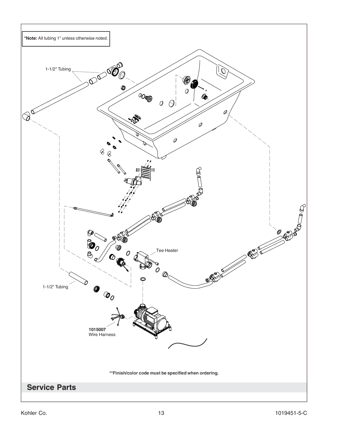 Kohler K-865 manual Service Parts 