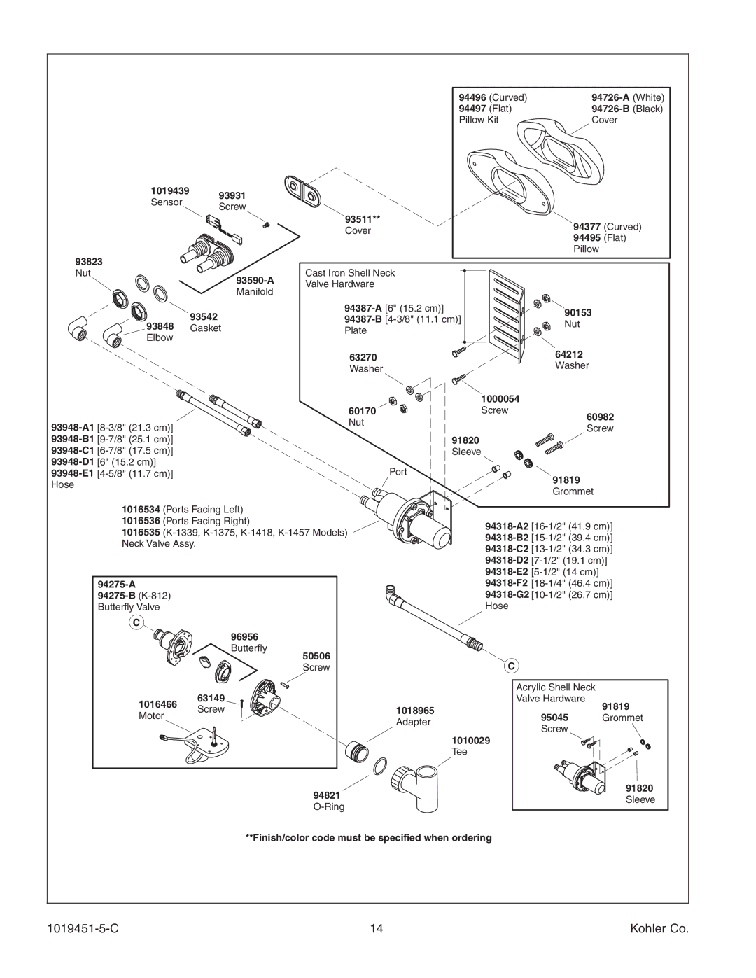 Kohler K-865 manual White 