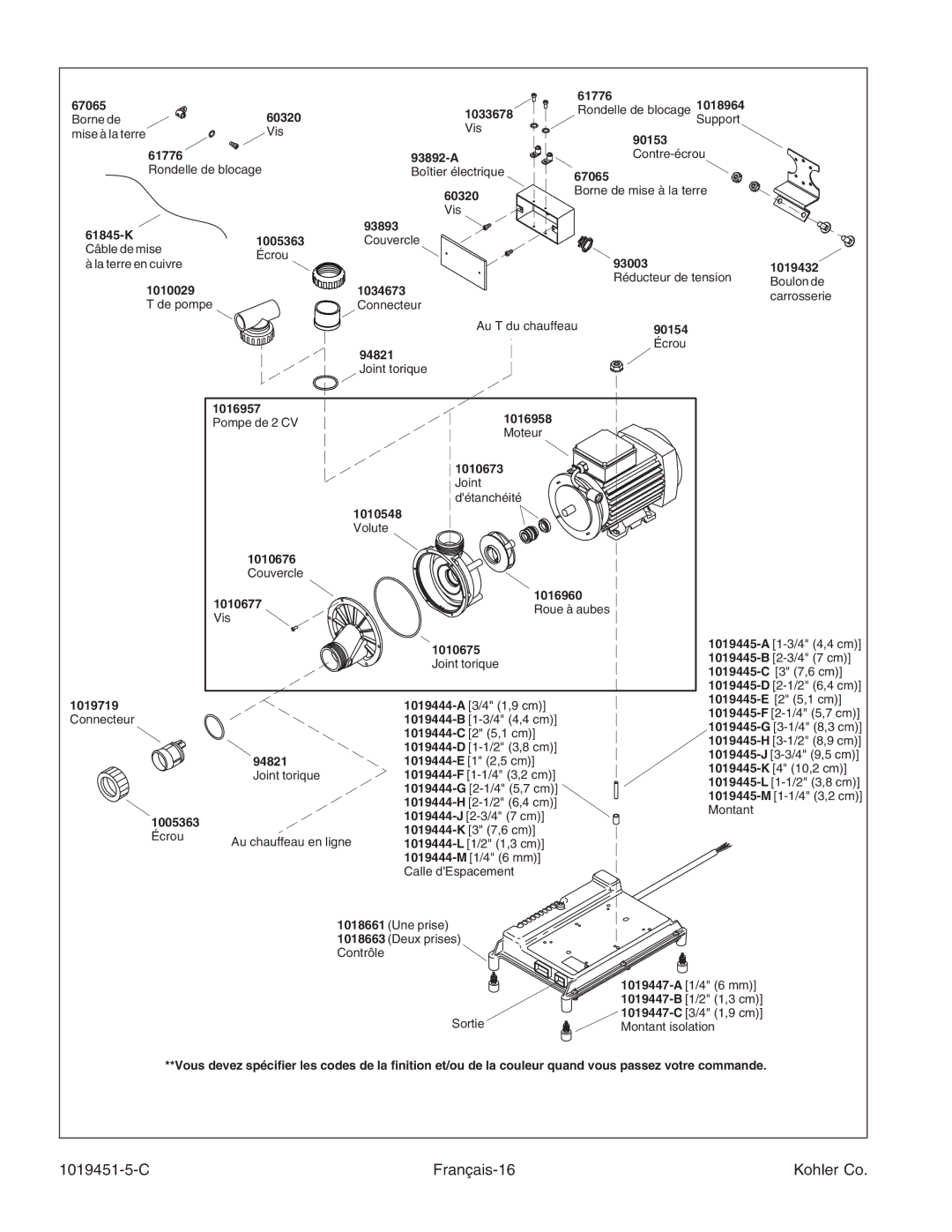 Kohler K-865 manual C Français-16 Kohler Co 