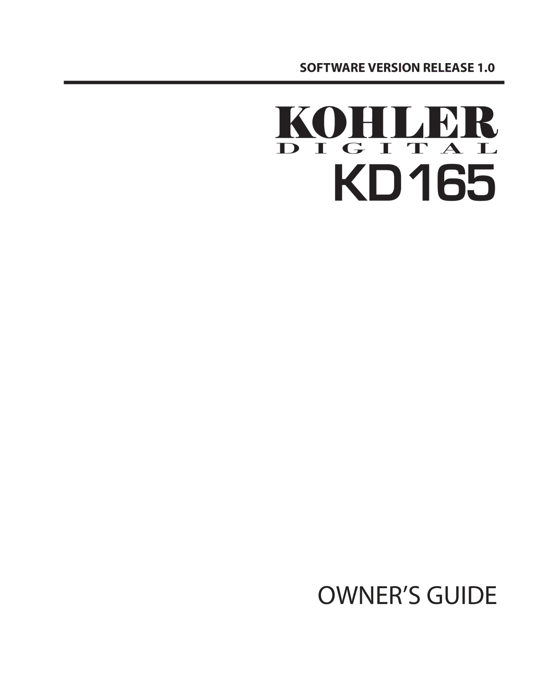 Kohler KD165 manual 