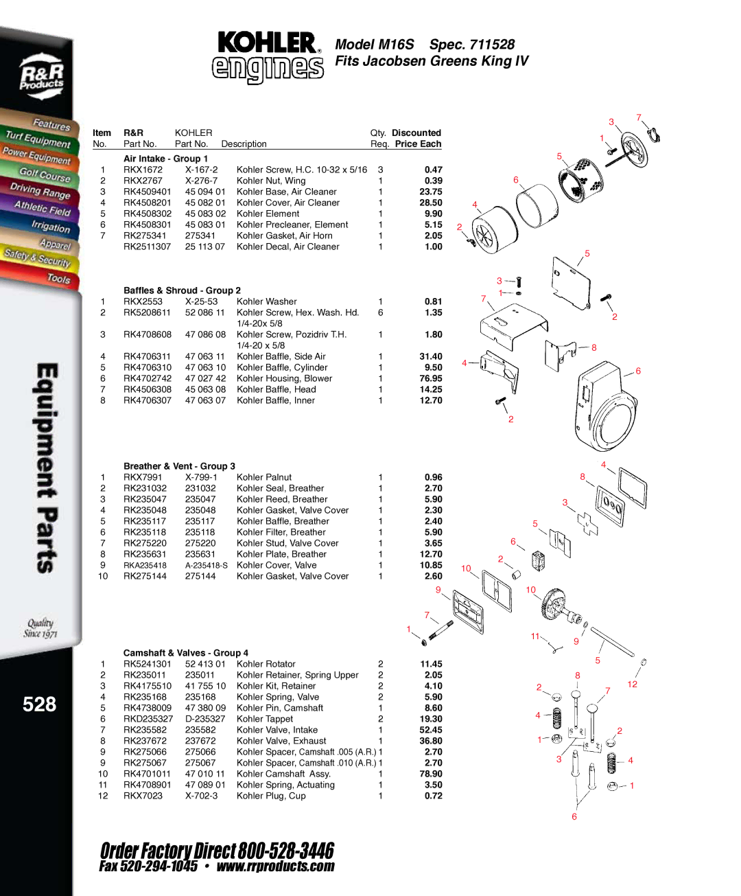 Kohler RKPX60390, K321S service manual 528 