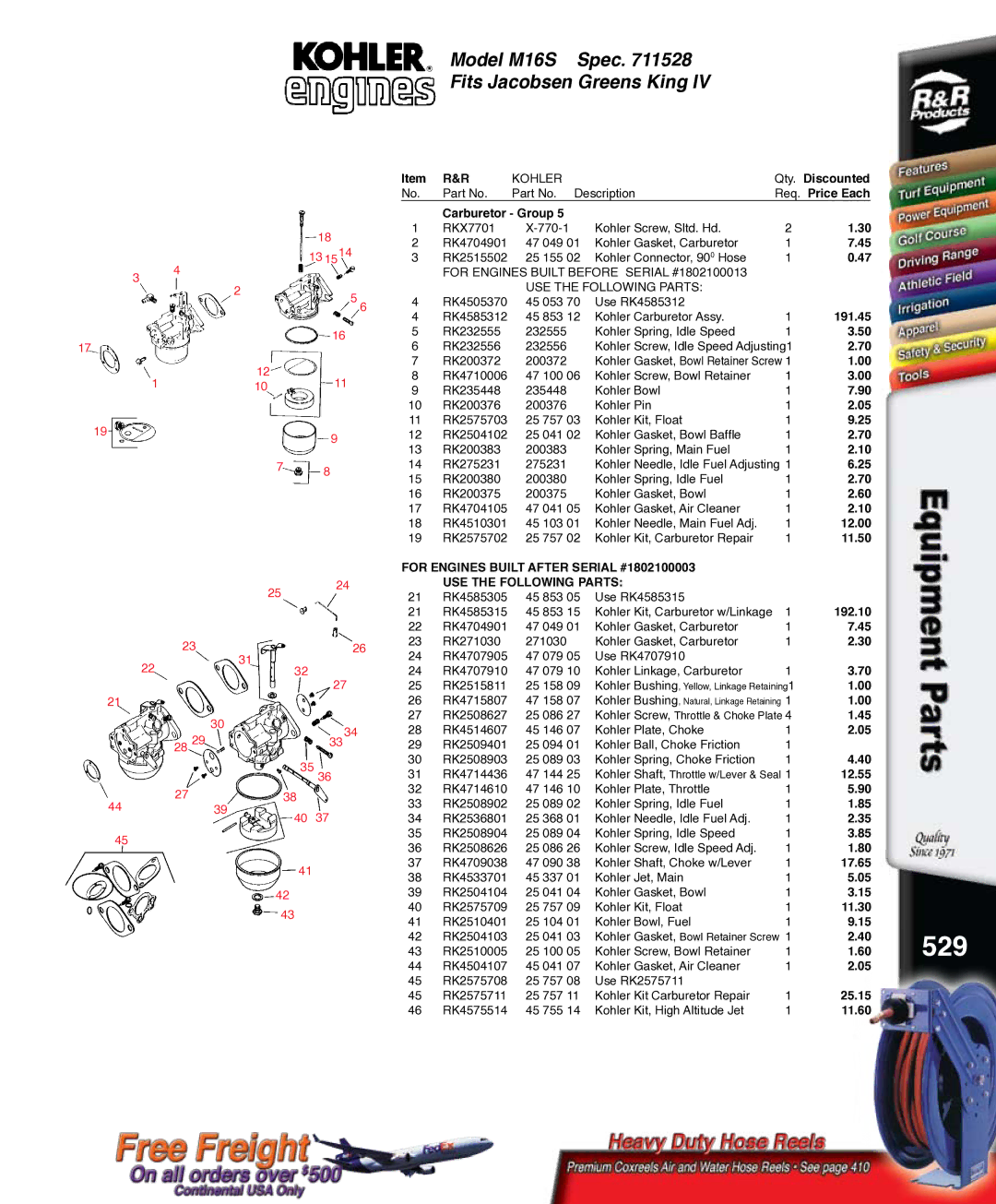 Kohler K321S, RKPX60390 service manual 529 