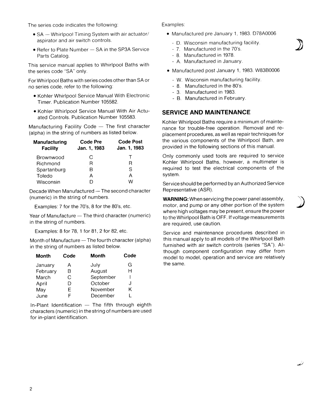 Kohler SA Series manual 