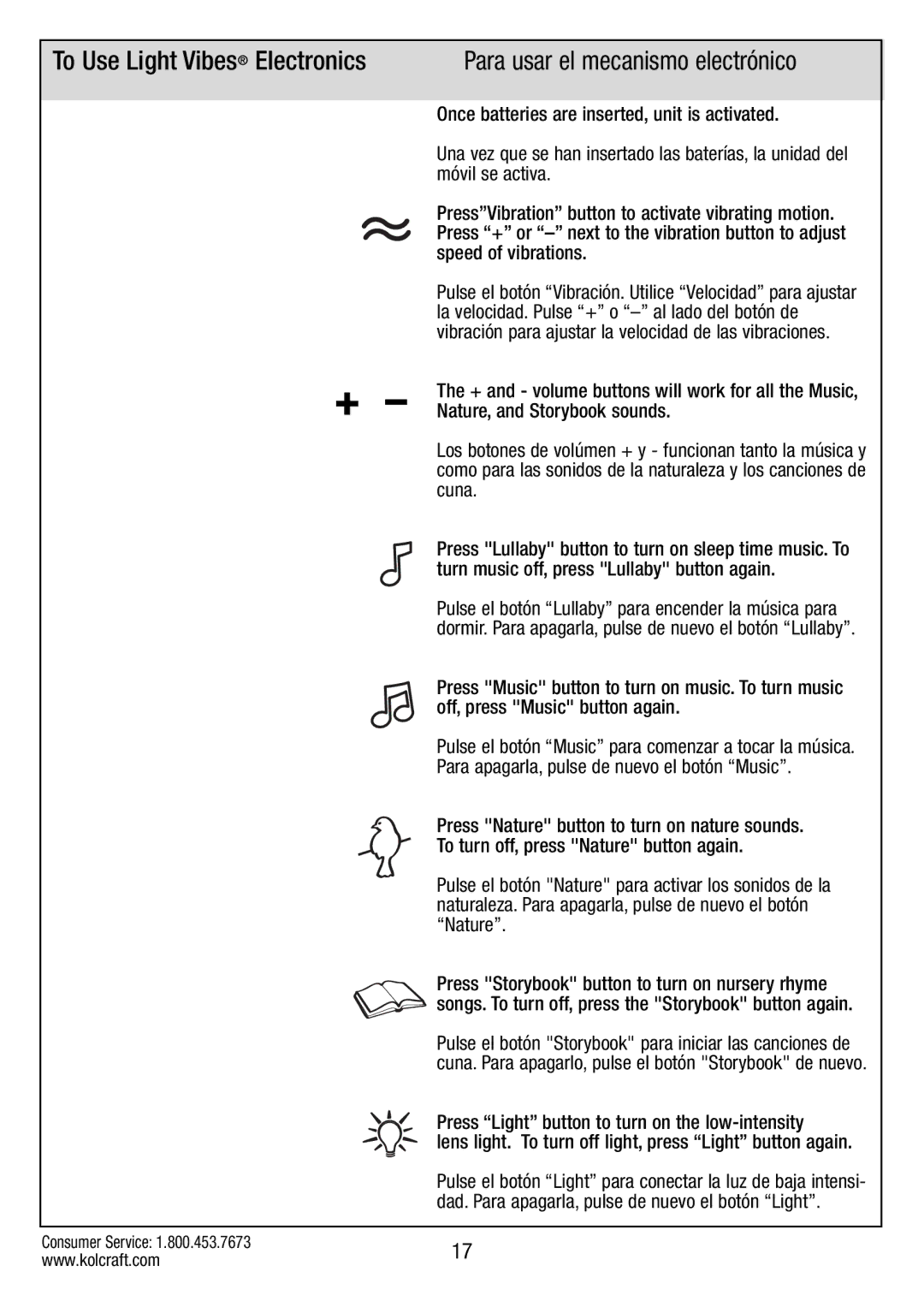 Kolcraft B034-R1 manual Once batteries are inserted, unit is activated, Móvil se activa, Speed of vibrations, Cuna, Nature 