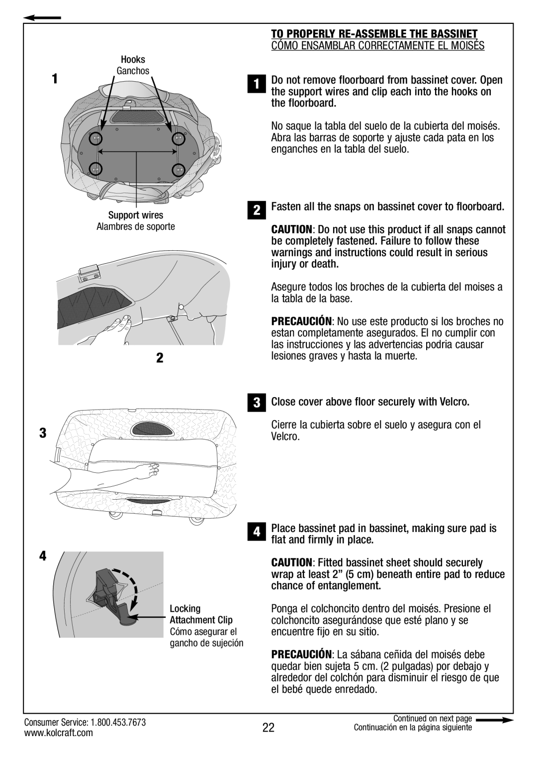 Kolcraft B034-R1 manual Floorboard, Enganches en la tabla del suelo, Injury or death, La tabla de la base, Velcro 