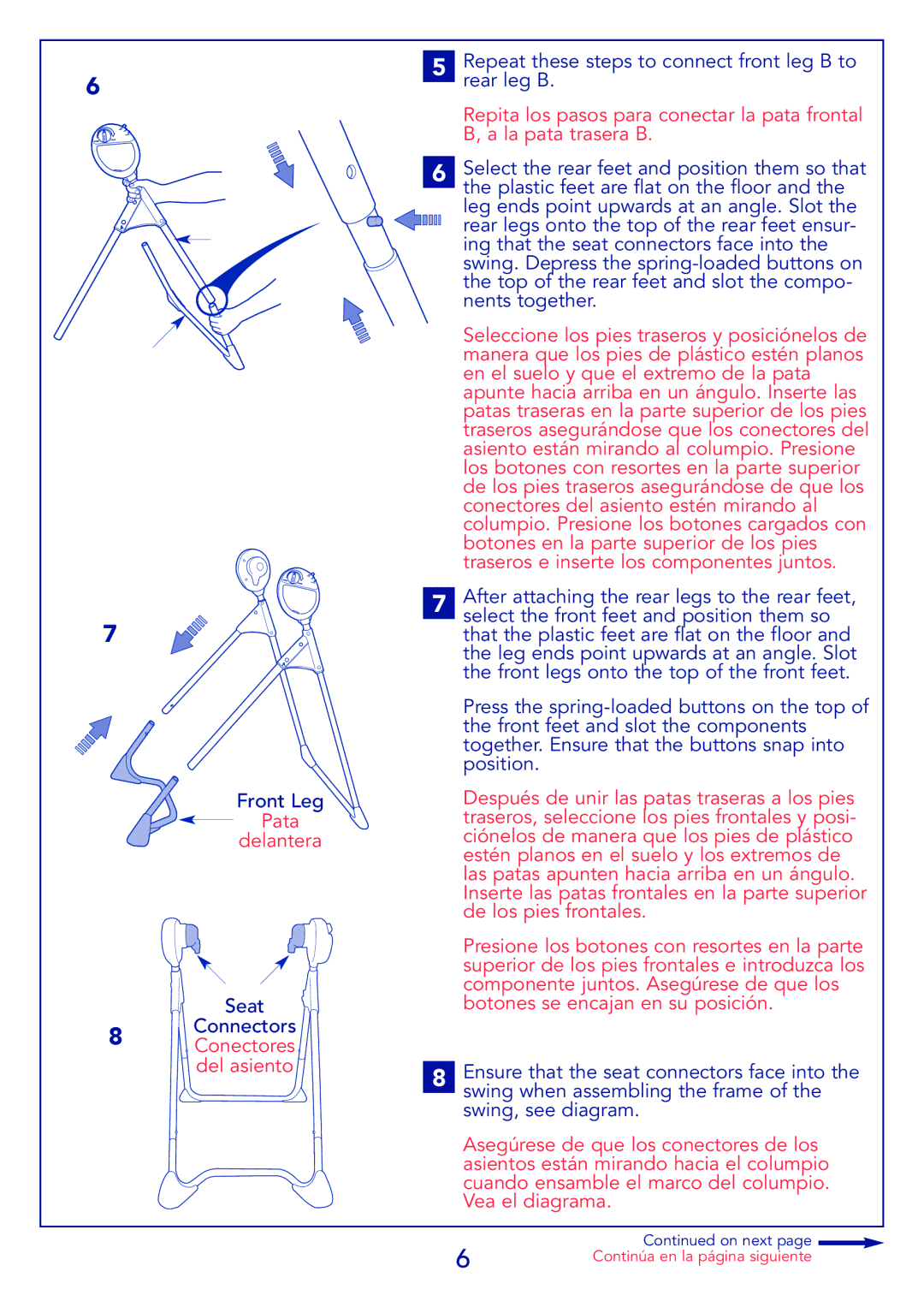 Kolcraft G03S 9/08 instruction sheet Pata delantera 