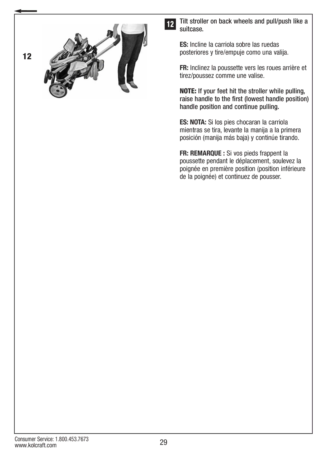 Kolcraft S084 12/10 instruction sheet Suitcase 