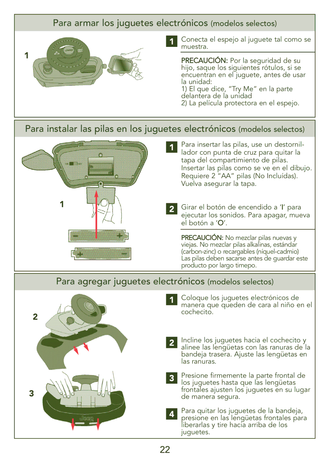 Kolcraft S45J-T Para armar los juguetes electrónicos modelos selectos, Para agregar juguetes electrónicos modelos selectos 