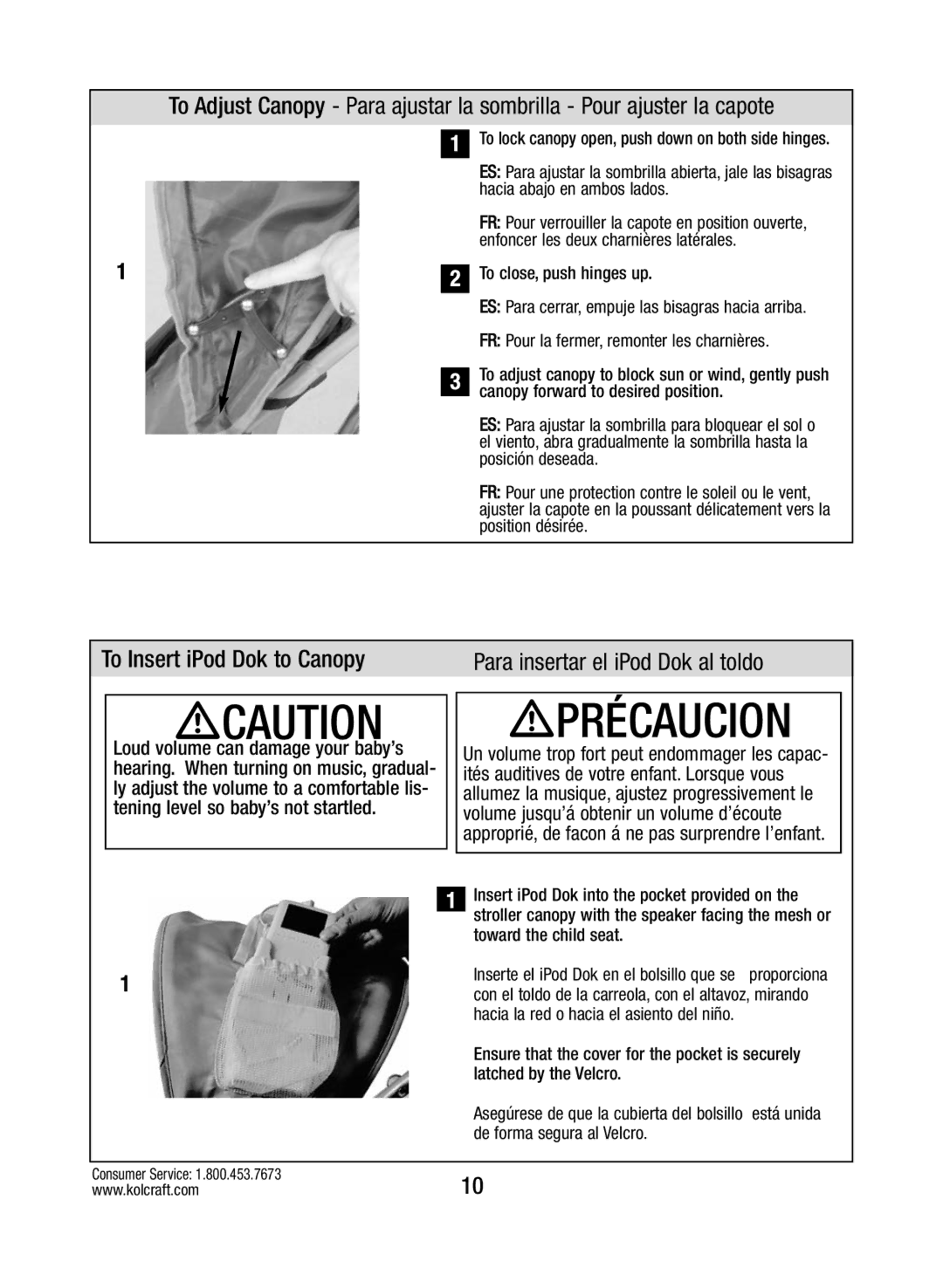 Kolcraft S64-R4 2/12 manual Précaucion 