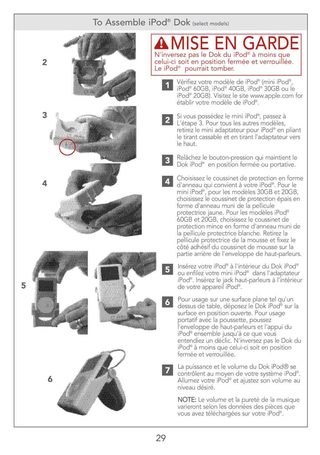 Kolcraft S67-T instruction sheet Mise EN Garde 