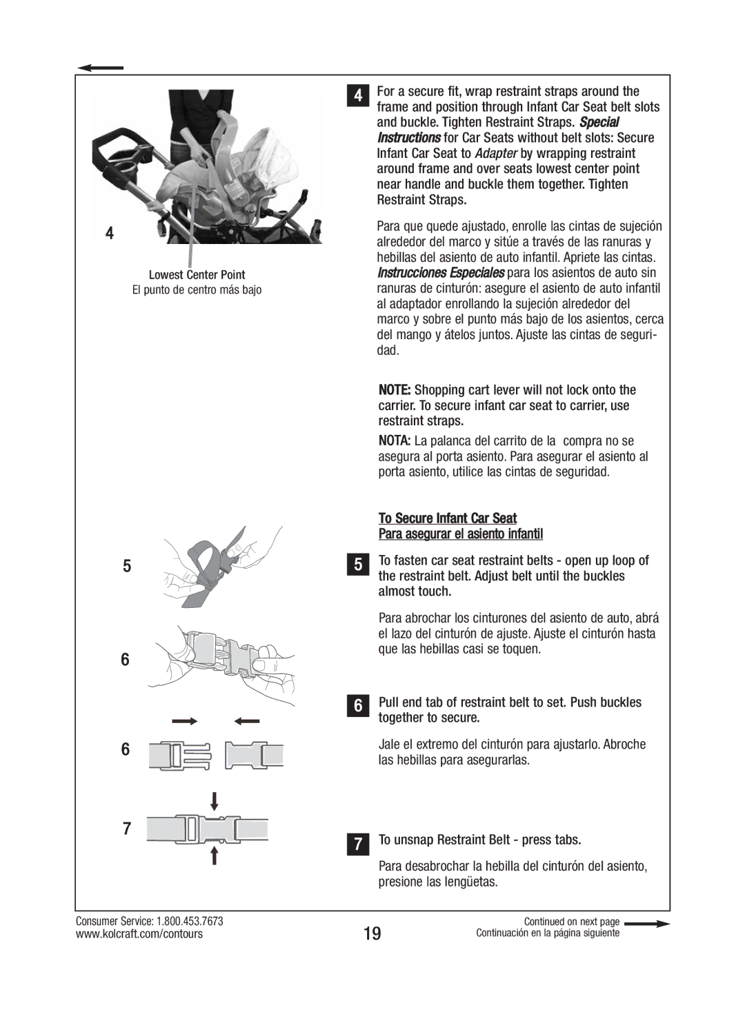 Kolcraft S82-R3 instruction sheet Consumer Service 