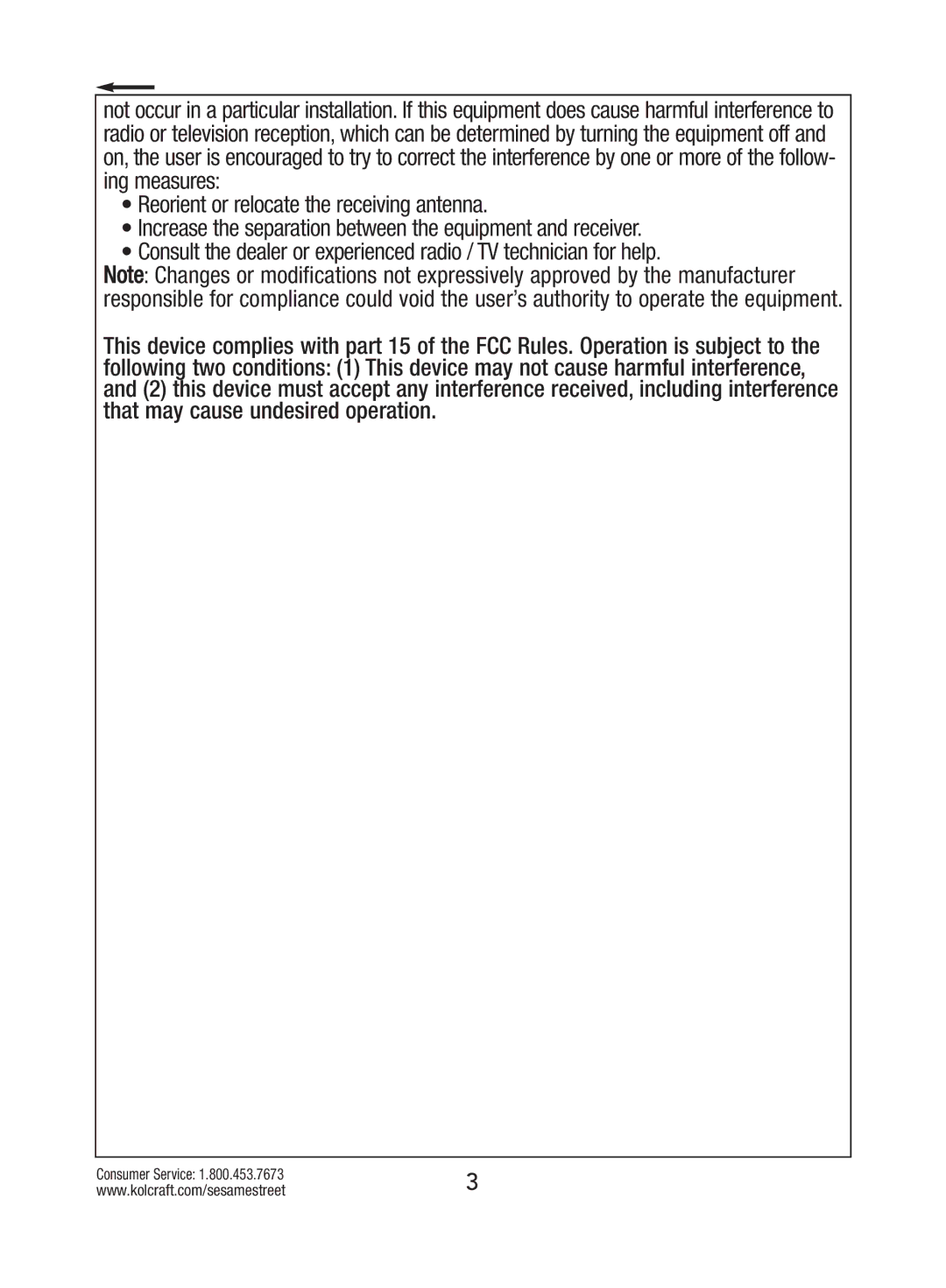 Kolcraft W025-R2 instruction sheet Consumer Service 