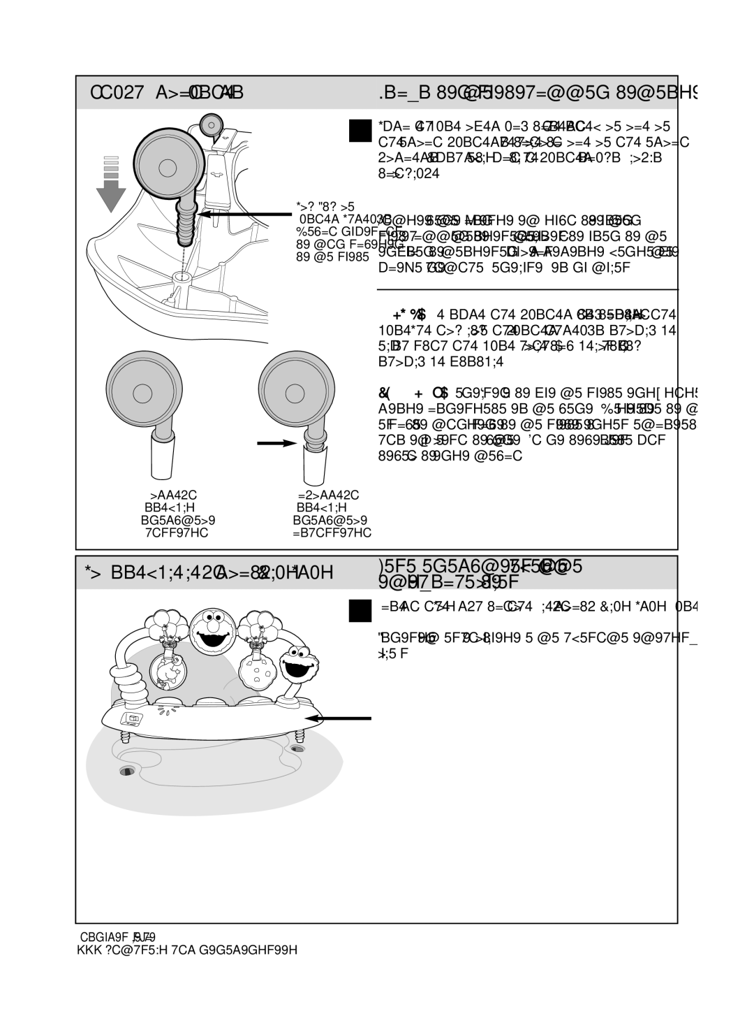 Kolcraft W025-R2 instruction sheet Para asamblear la charola, Electónica de jugar, Attach Front Casters 