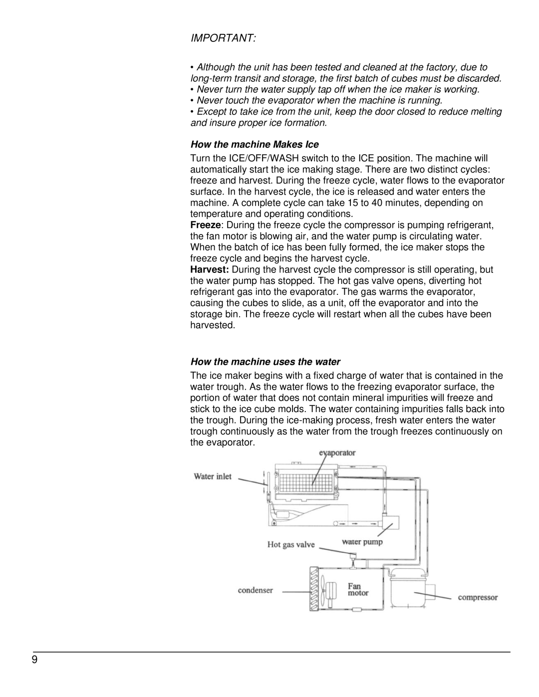 KoldFront KIM450S owner manual How the machine Makes Ice 