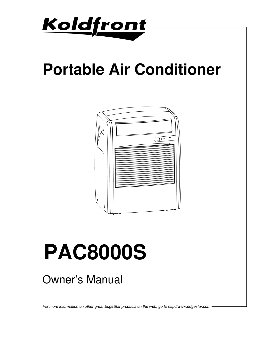 KoldFront PAC8000S owner manual 