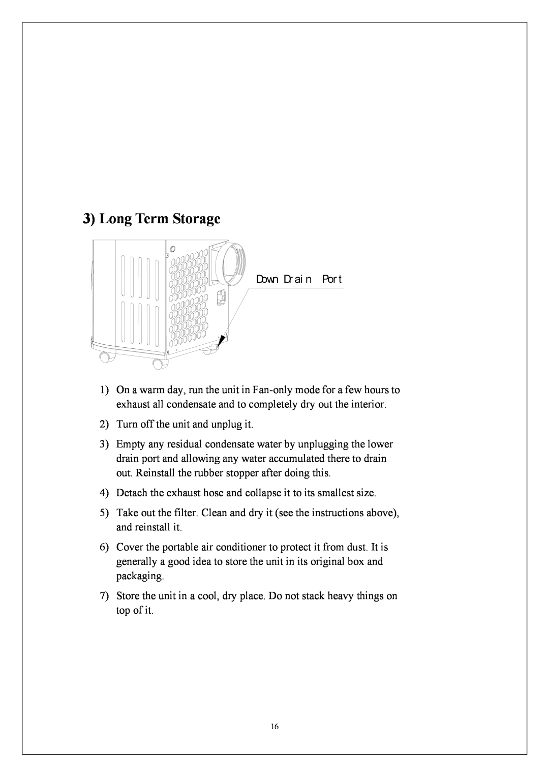 KoldFront PAC9000 manual Long Term Storage 