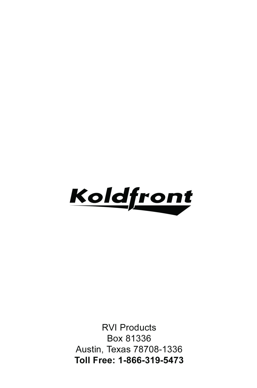 KoldFront PAC9000 manual 