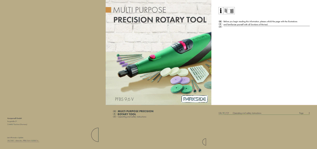 Kompernass 6 V manual Multi Purpose Precision Rotary Tool 