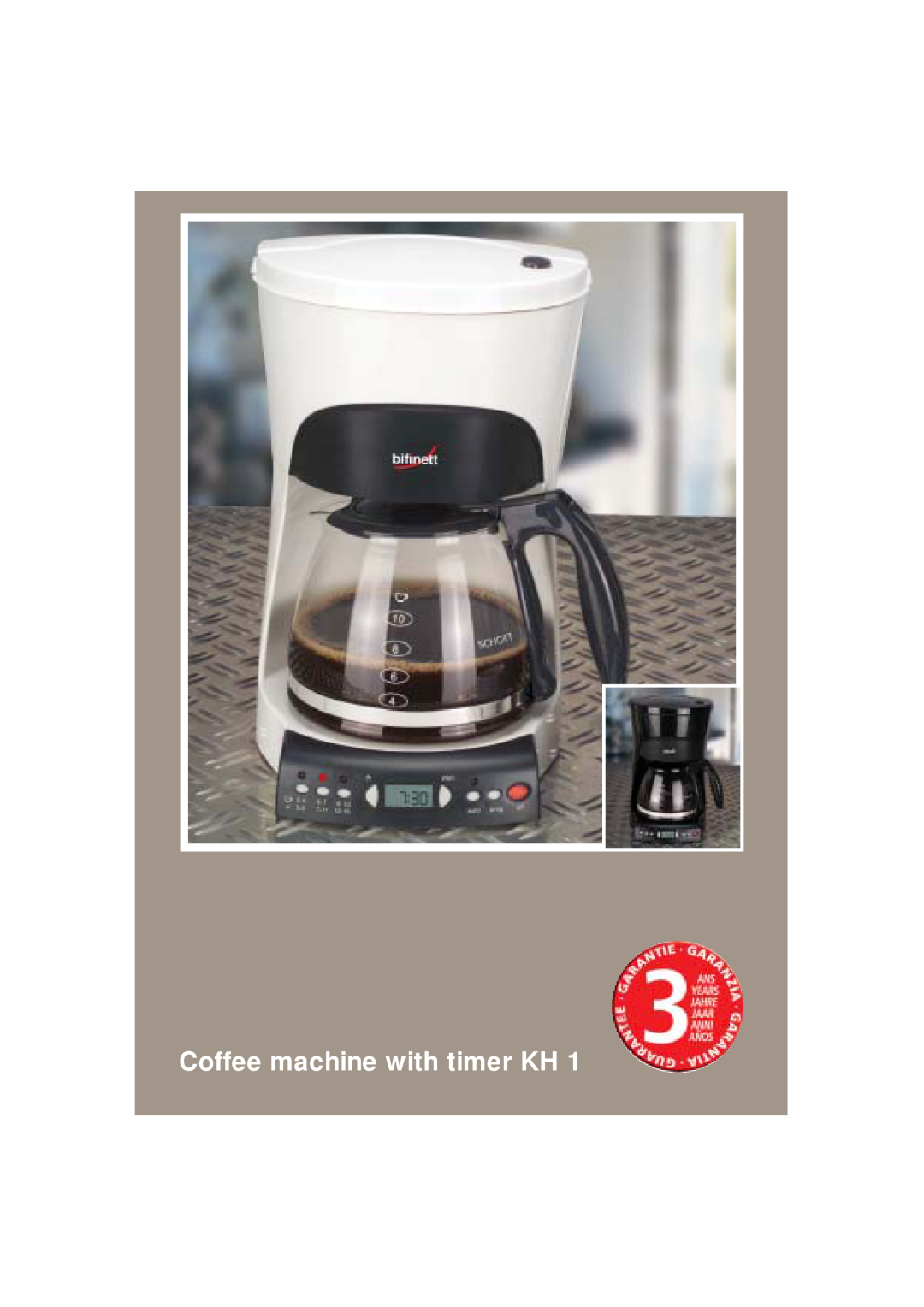 Kompernass KH 1 manual Coffee machine with timer KH 