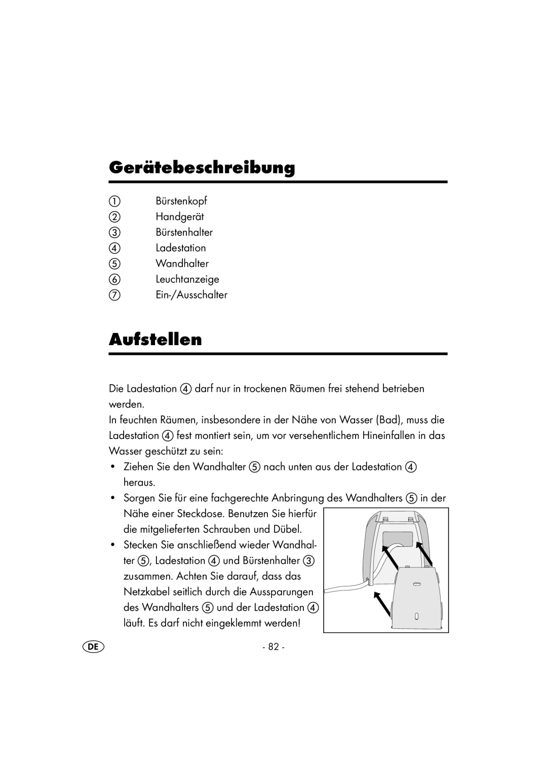 Kompernass KH 107 operating instructions Gerätebeschreibung, Aufstellen 