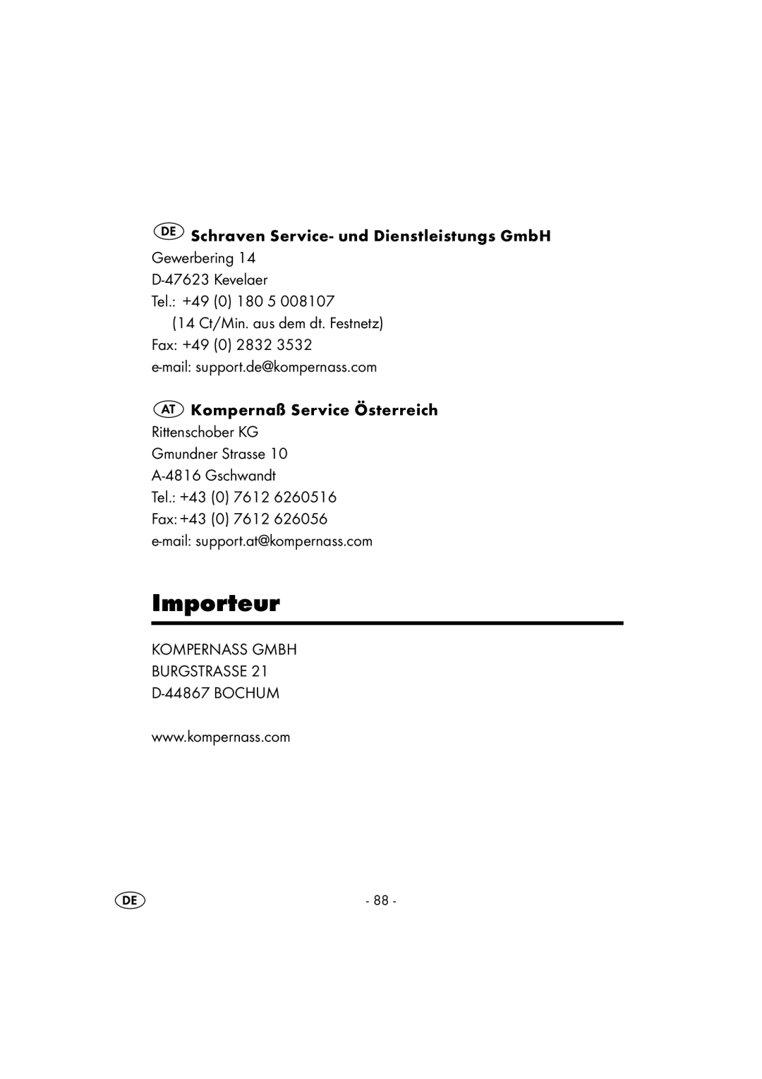 Kompernass KH 107 operating instructions 14 Ct/Min. aus dem dt. Festnetz Fax +49 0 2832 