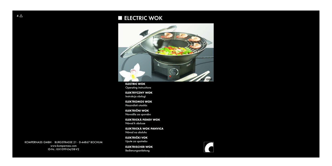 Kompernass KH 1099 manual Electric WOK 