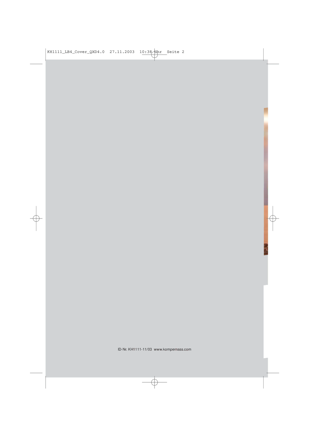 Kompernass KH 1111 manual KH1111LB4CoverQXD4.0 27.11.2003 1038 Uhr Seite 