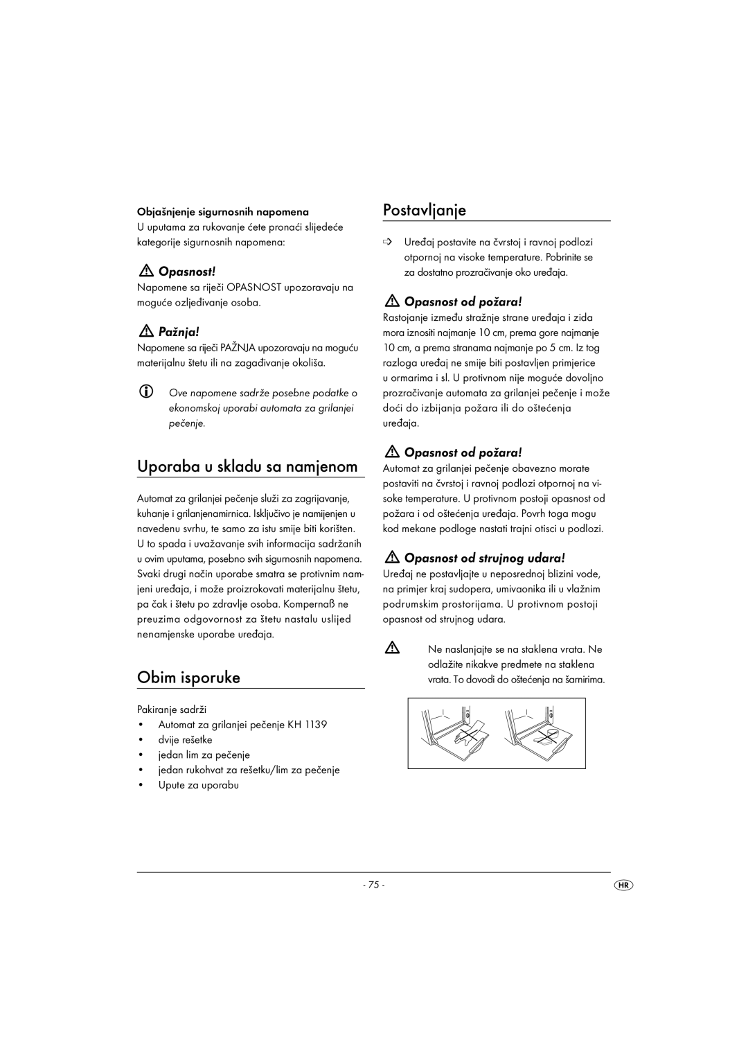 Kompernass KH 1139 manual Postavljanje, Obim isporuke 