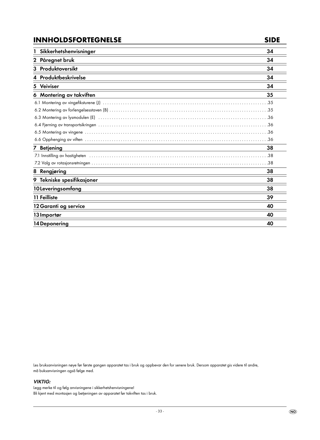 Kompernass KH 1150 manual Viktig, Innstilling av hastigheten Valg av rotasjonsretningen 