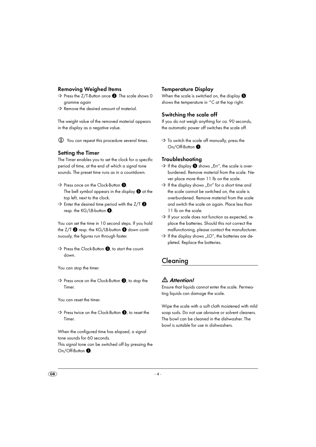 Kompernass KH 1156 operating instructions Cleaning 