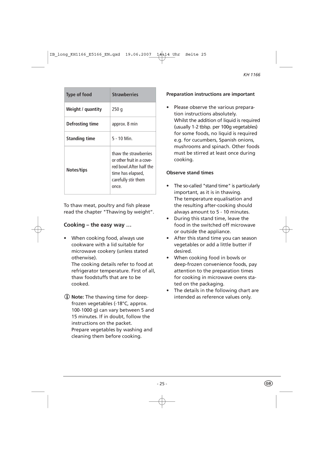 Kompernass KH 1166 manual Cooking the easy way … 