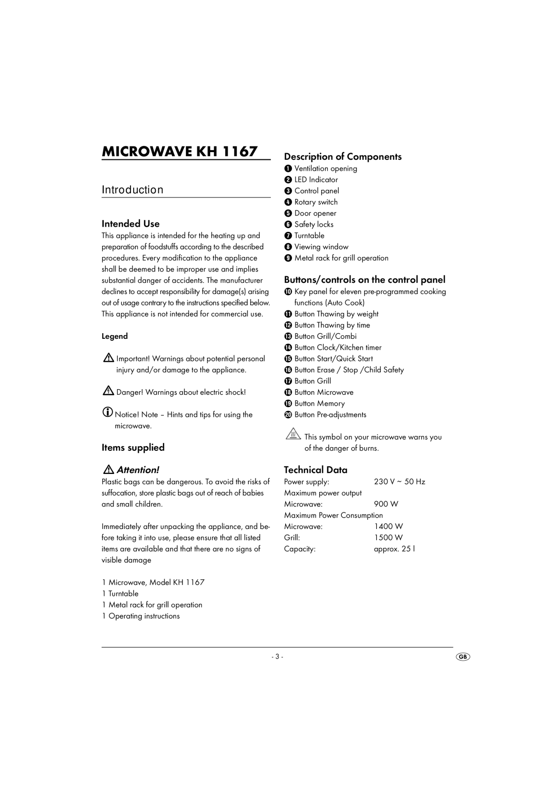 Kompernass KH 1167 operating instructions Introduction 