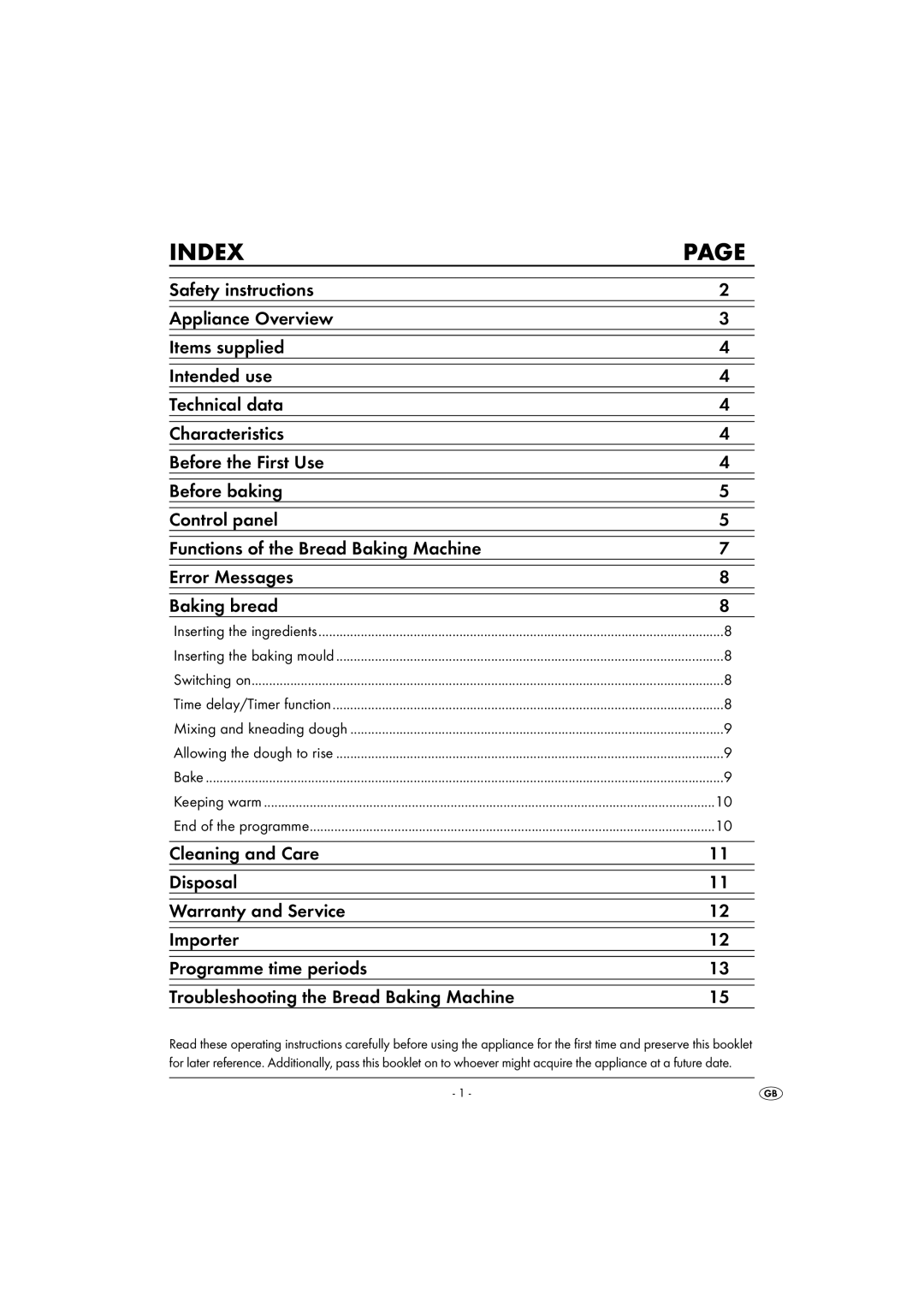 Kompernass KH 1172 manual Index, Page 