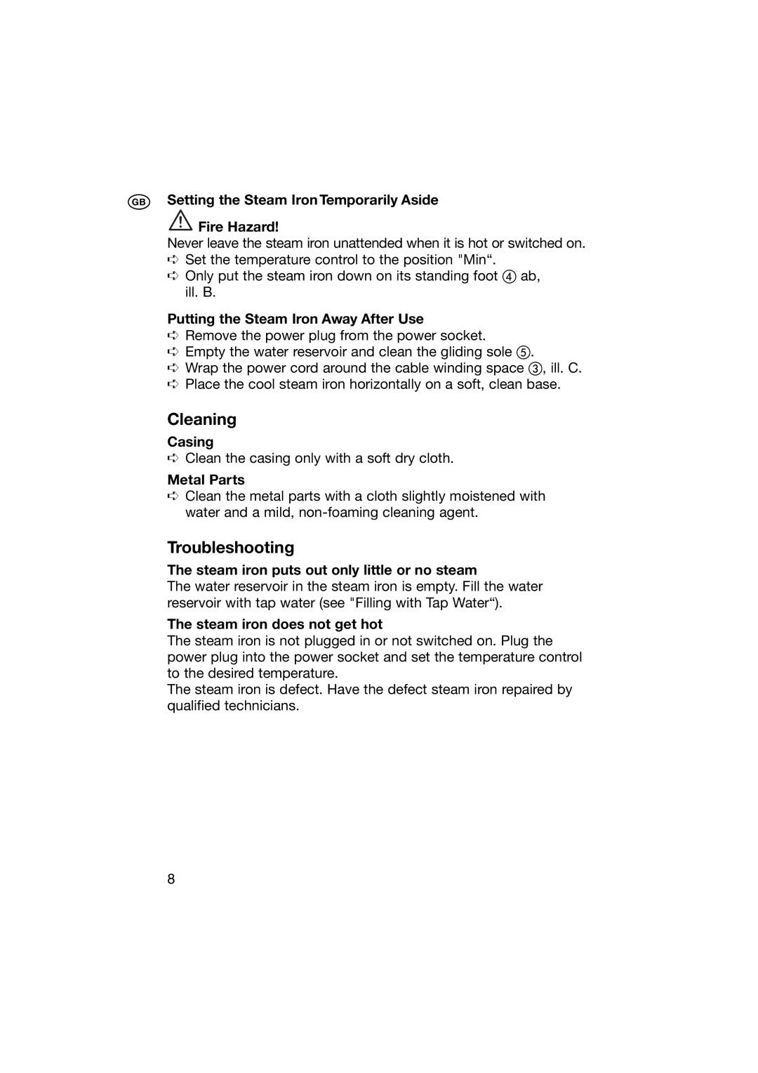 Kompernass KH 1280 manual Cleaning, Troubleshooting 