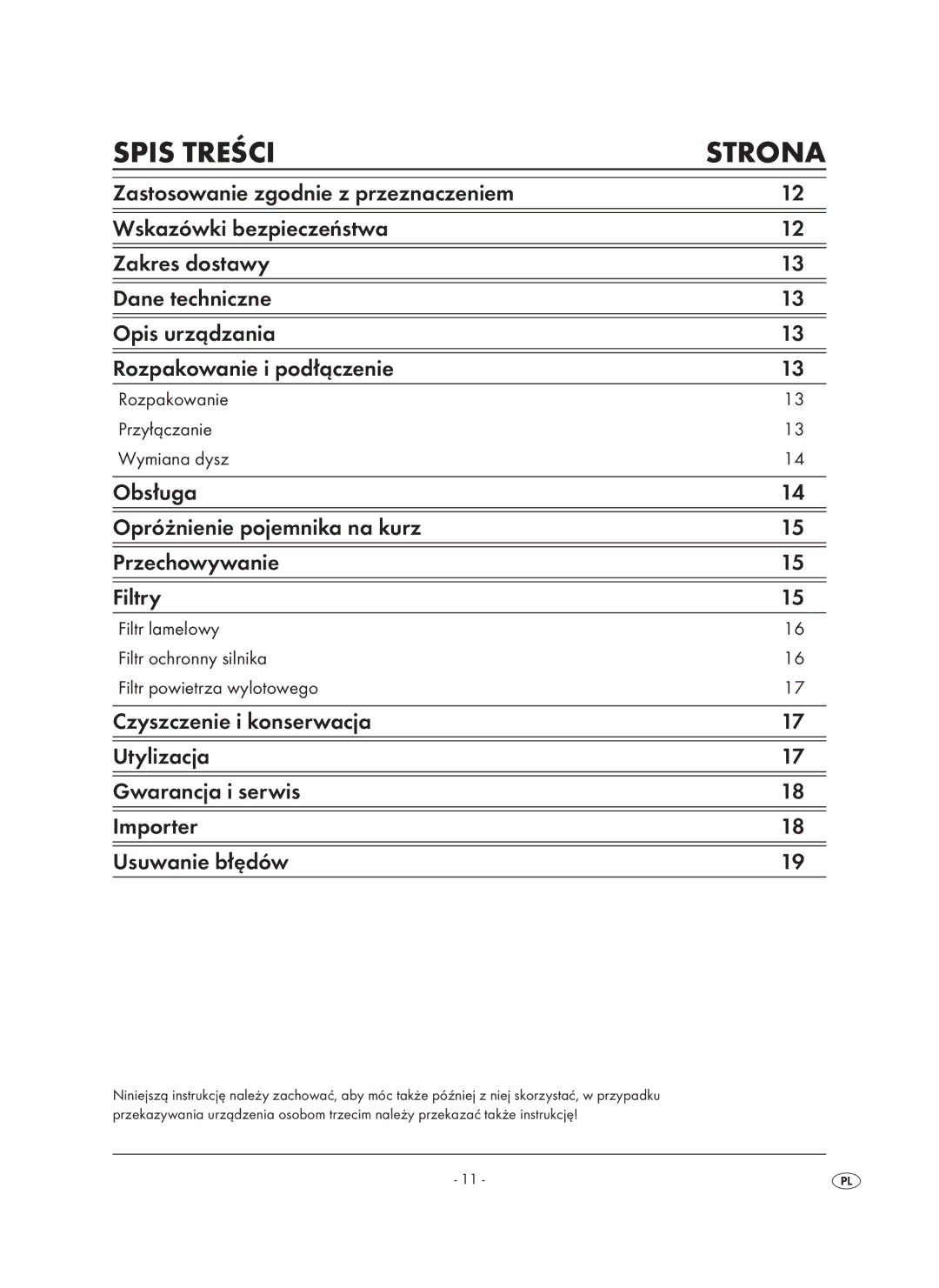 Kompernass KH 1410 operating instructions Spis Treści Strona 