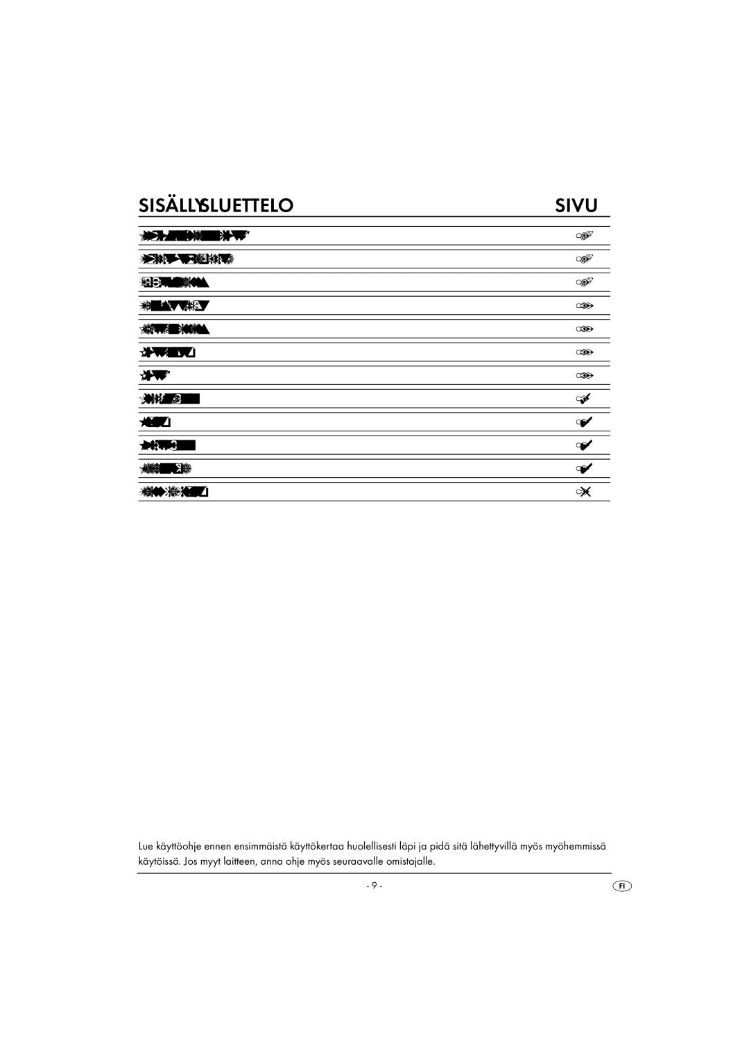 Kompernass KH 1605 manual Sisällysluettelo Sivu 