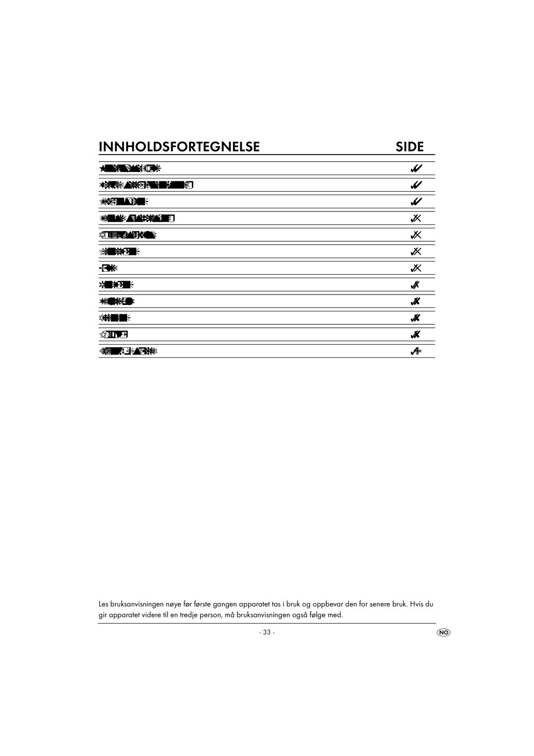 Kompernass KH 1605 manual Innholdsfortegnelse Side 