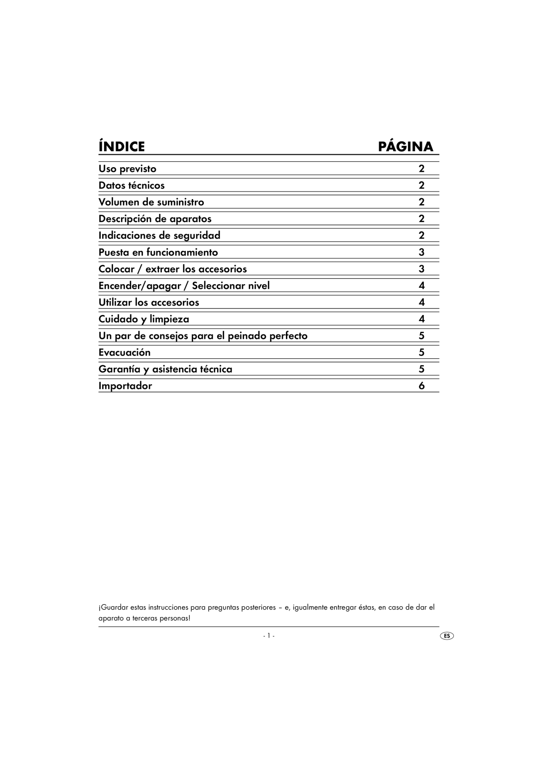 Kompernass KH 1804 operating instructions Índice Página 