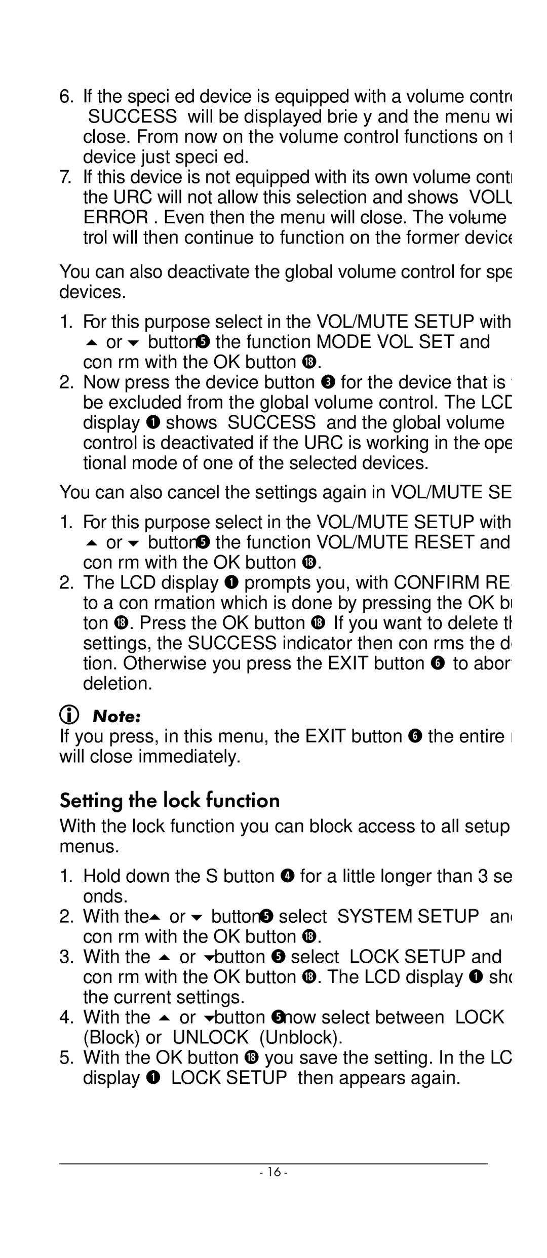 Kompernass KH 2159 manual Setting the lock function 