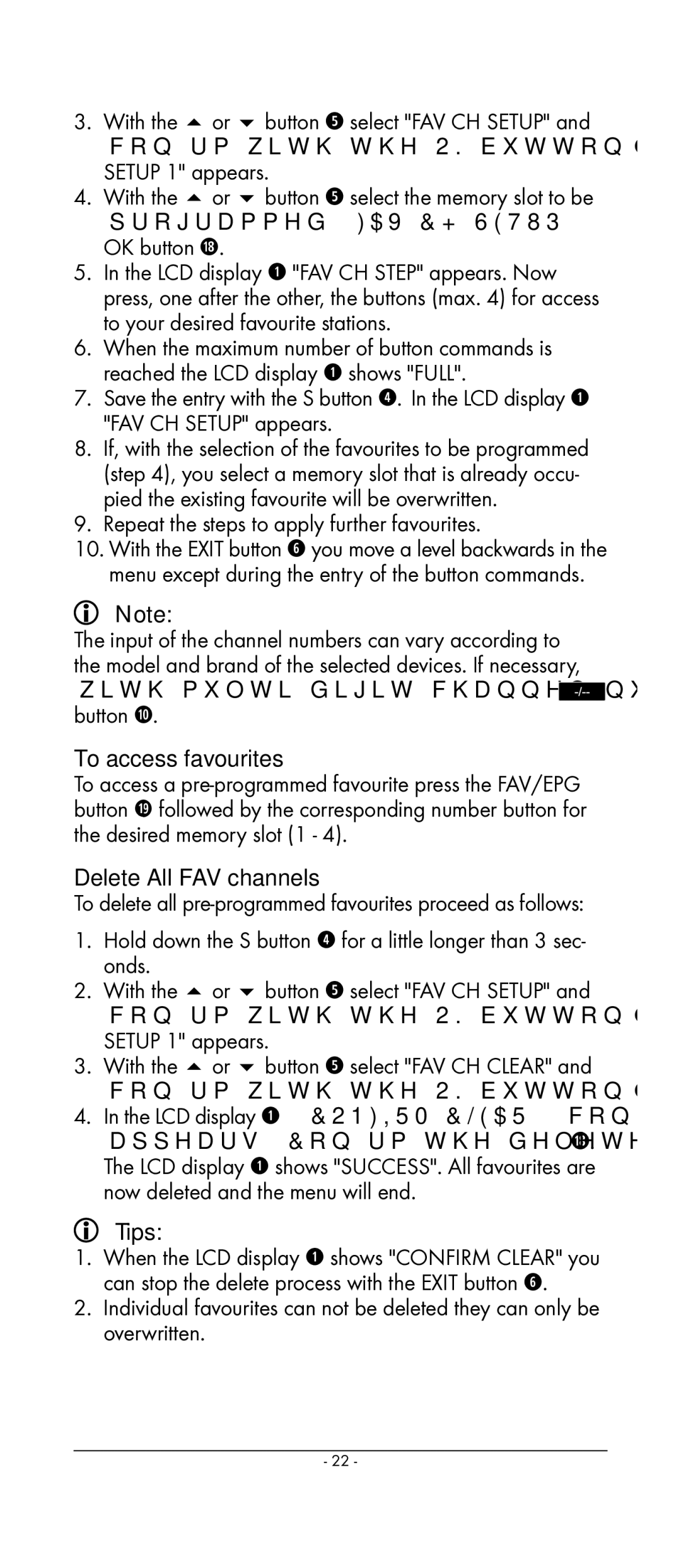 Kompernass KH 2159 manual Repeat the steps to apply further favourites 