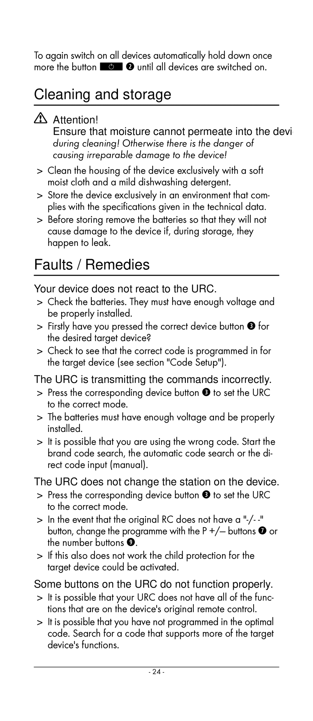 Kompernass KH 2159 manual Cleaning and storage, Faults / Remedies 