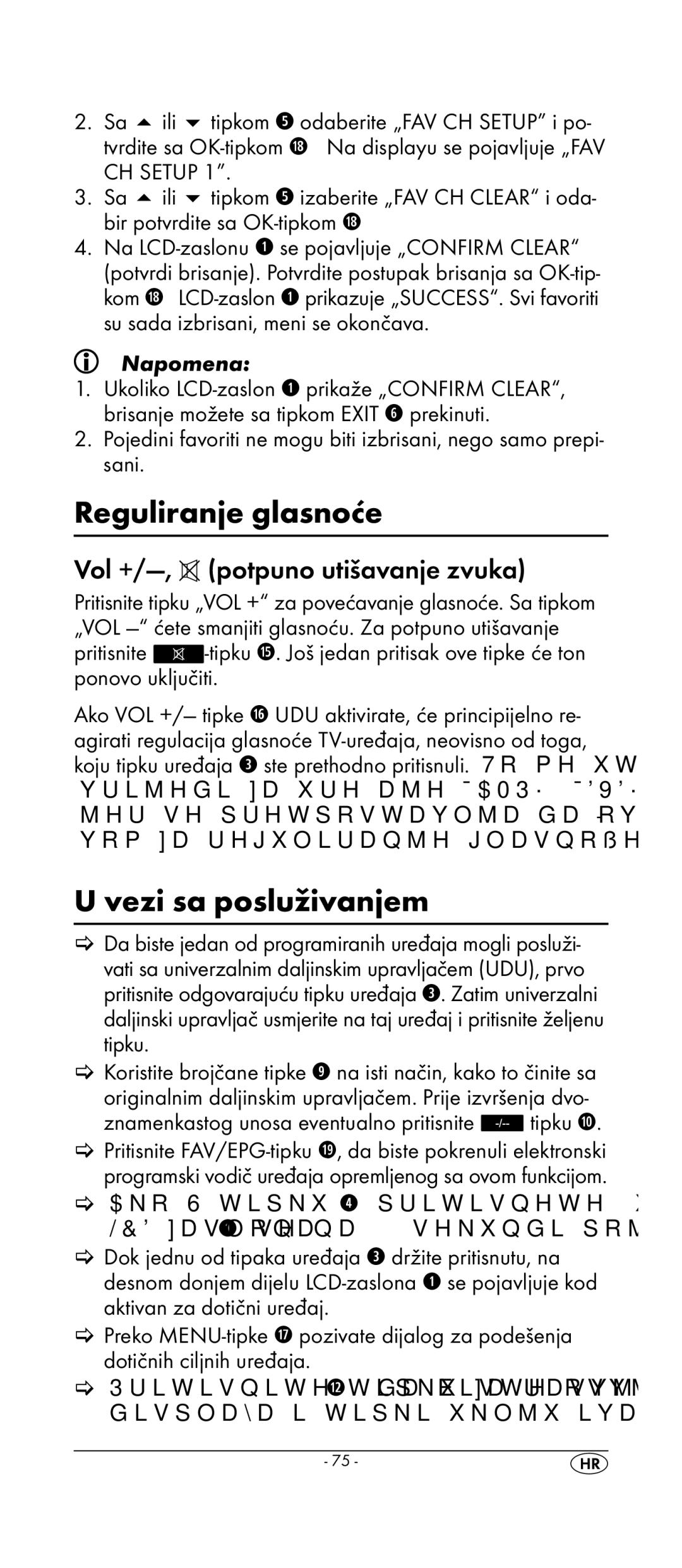 Kompernass KH 2159 manual Reguliranje glasnoće, Vezi sa posluživanjem, Vol +/-, potpuno utišavanje zvuka 