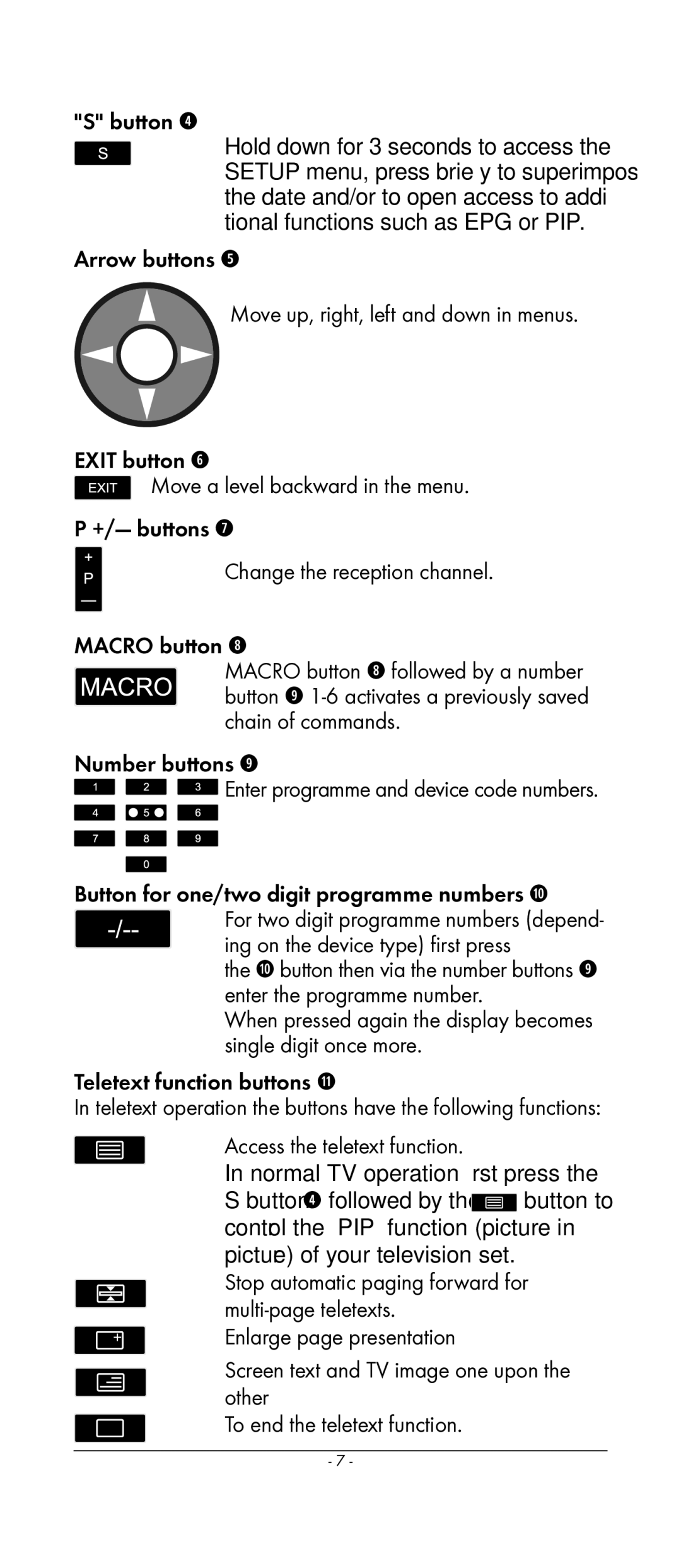 Kompernass KH 2159 manual Button r, Number buttons o, Button for one/two digit programme numbers a 