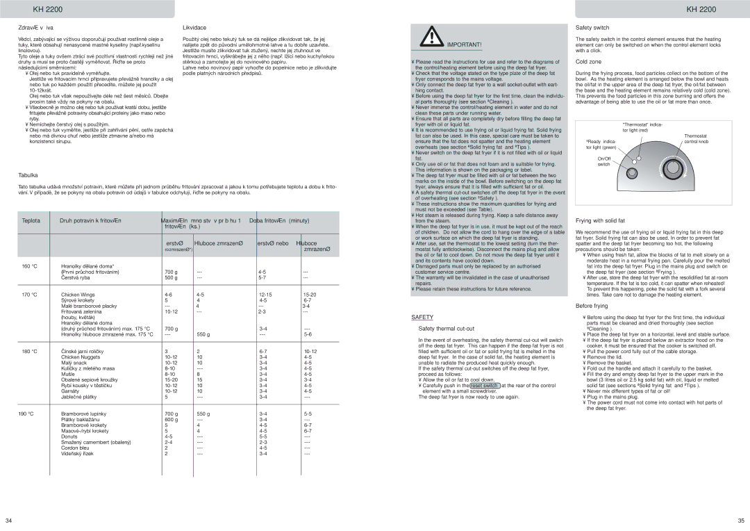 Kompernass KH 2200 manual Safety 