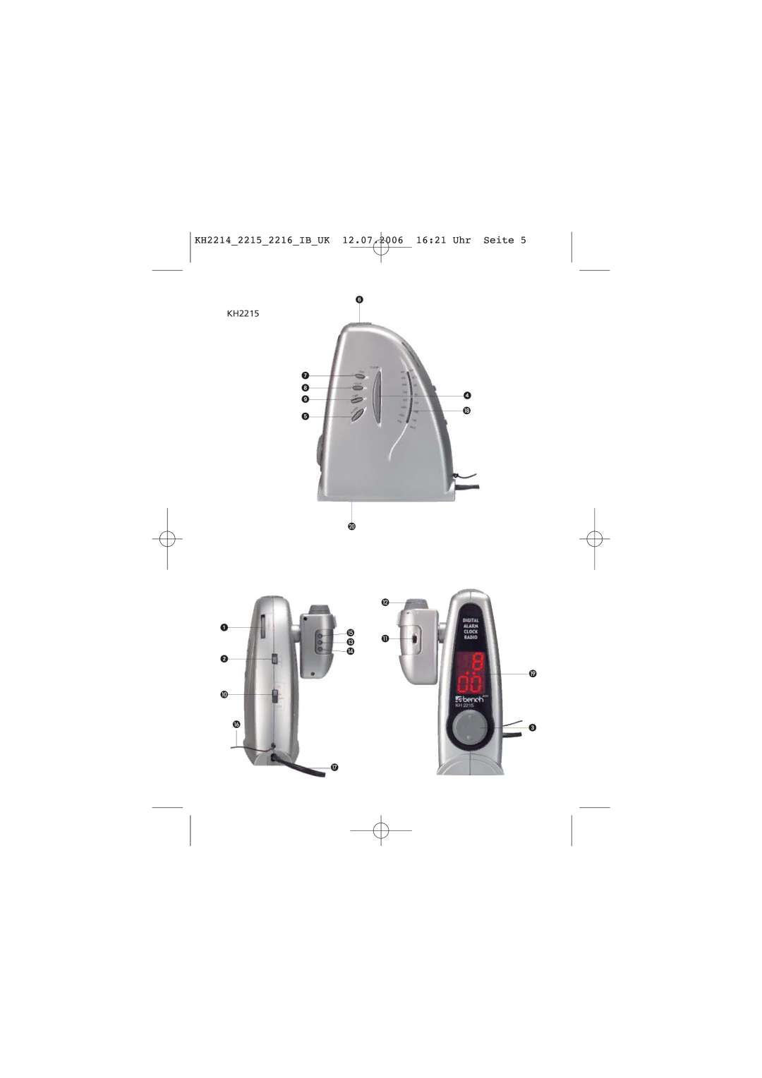 Kompernass KH 2216, KH 2214, KH 2215 manual KH2215 